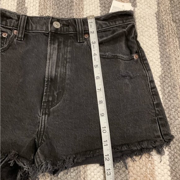 NWT Abercrombie & Fitch Distressed Mini Short Fringe Zip Fly Black Size 27 - Picture 9 of 16